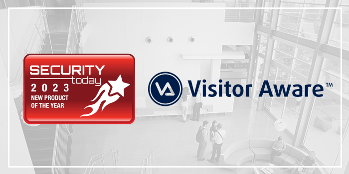Visitor Aware logo and Security Today New Product of the Year Aware logo