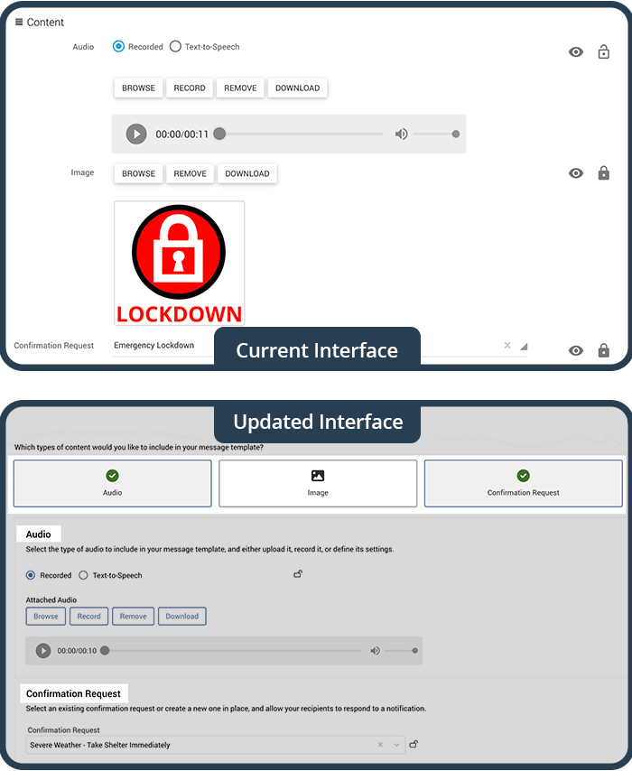 informacast-message-template-ui-enhancement-comparison