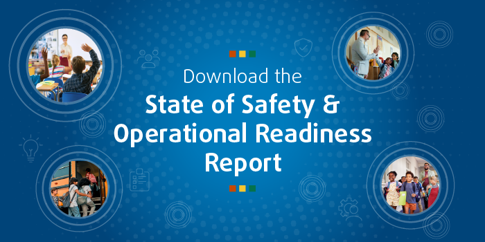 text on a blue background asking to download the report