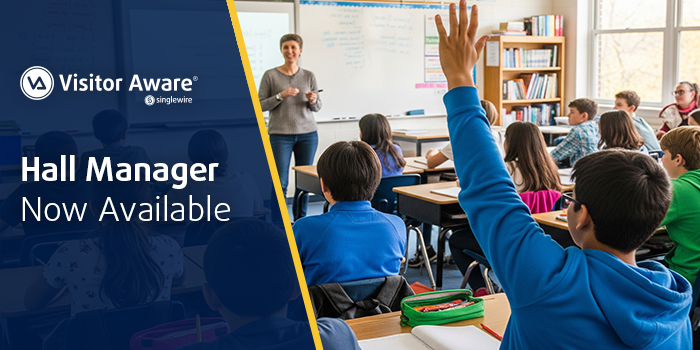 student raising hand in class to be excused