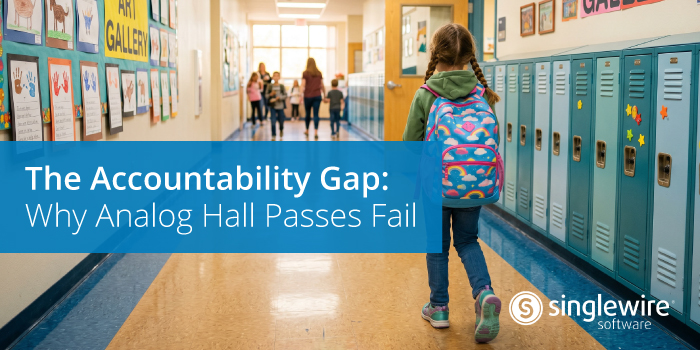 student walking through the hall