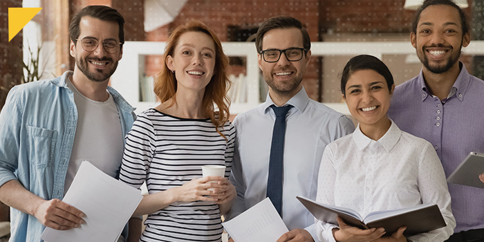 Group of professionals smiling