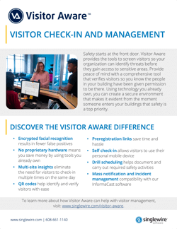 Visitor Aware Visitor Check In and Management for Business