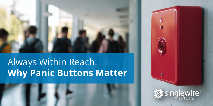 panic button in a school hallway