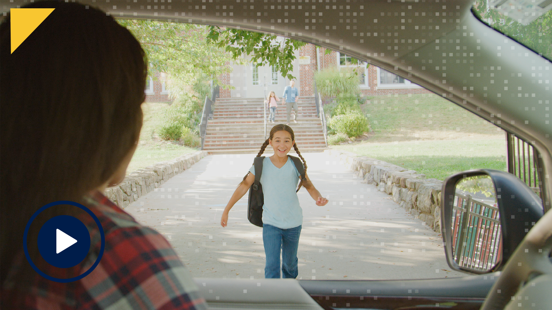 student going to parent car after school