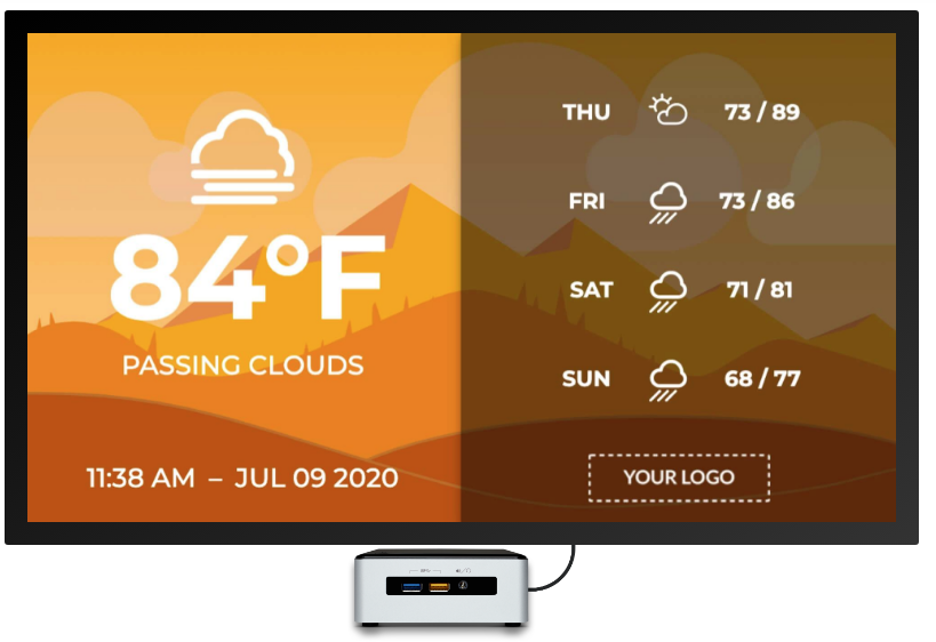 Severe weather alert on digital signage