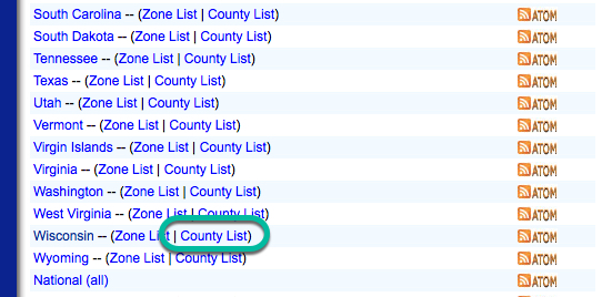 UGC County List